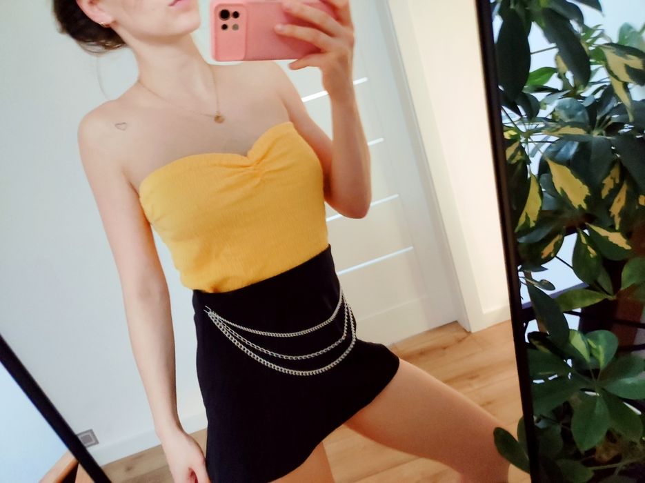 Top crop żółty Zara