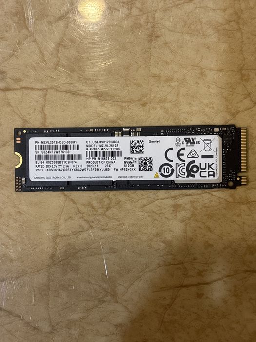 SSD Samsung PM9A1 (980 pro) 512Gb m.2 2280 NVMe PCIe Gen4 x4