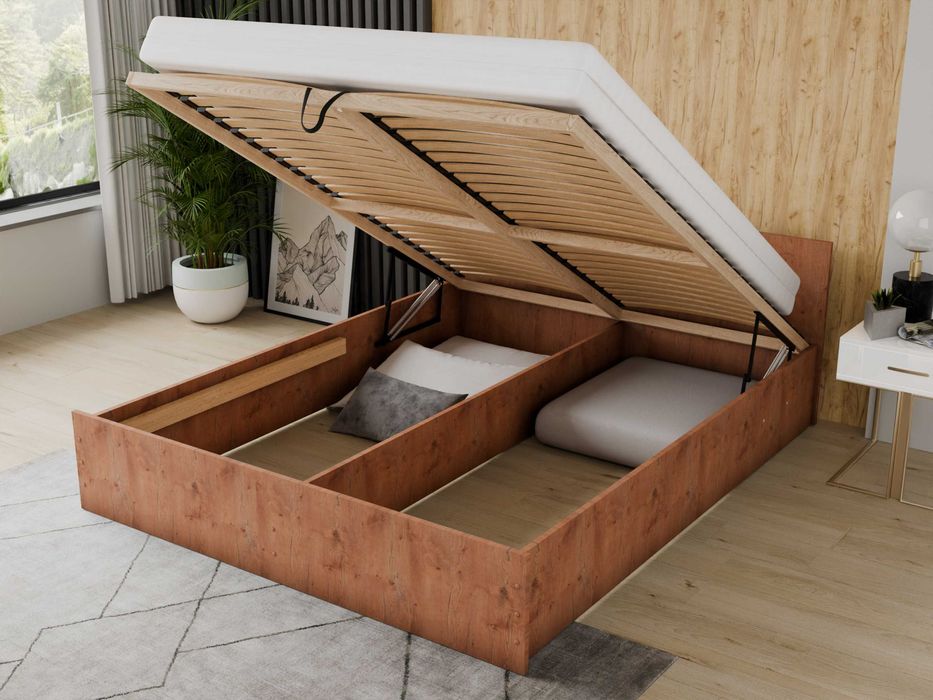 Łóżko z podnoszonym stelażem + Materac 160x 200 Nowe