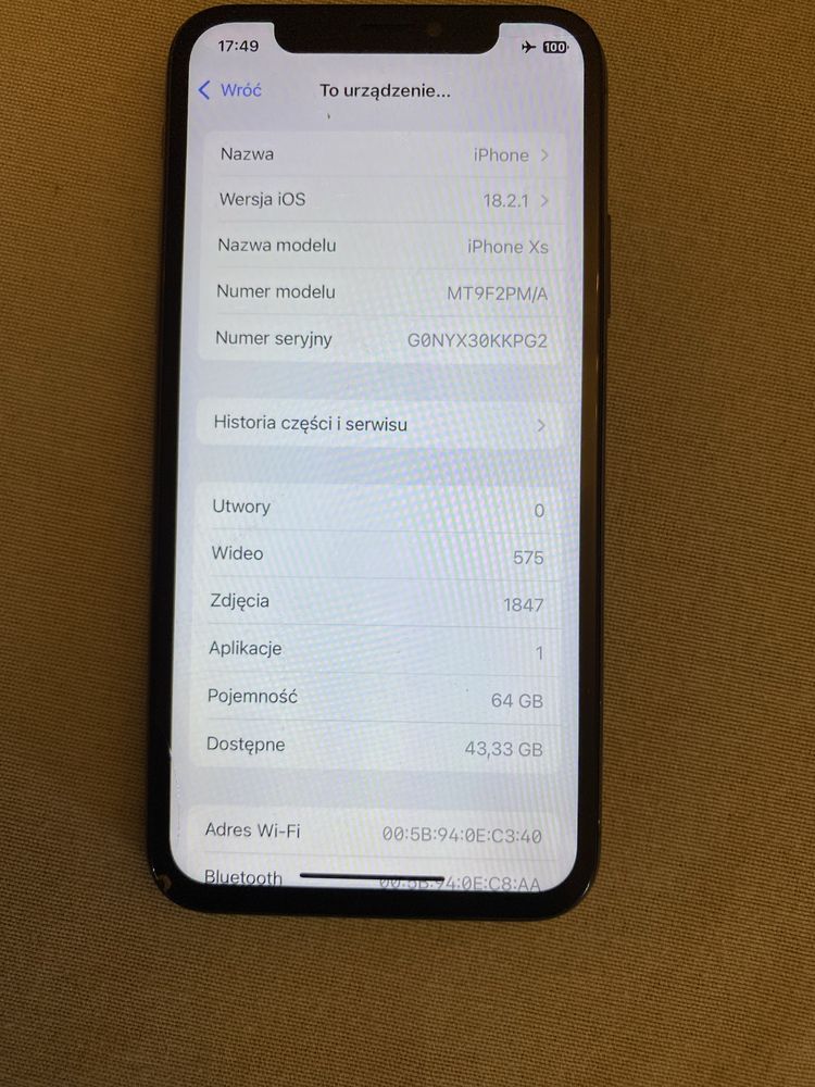 IPhone XS 64 GB sprawny