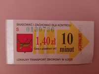 Bilet MPK Łódź 1,40 zł