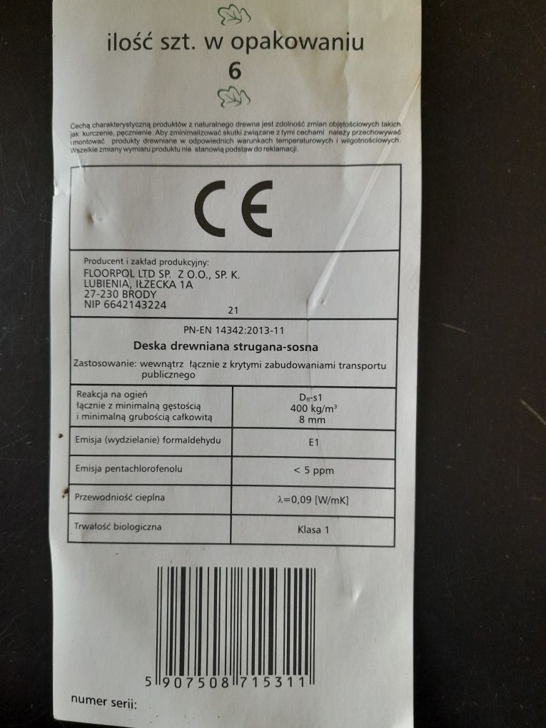 Deska strugana SOSNA 20x115x2000 pióro wpust nowe deski