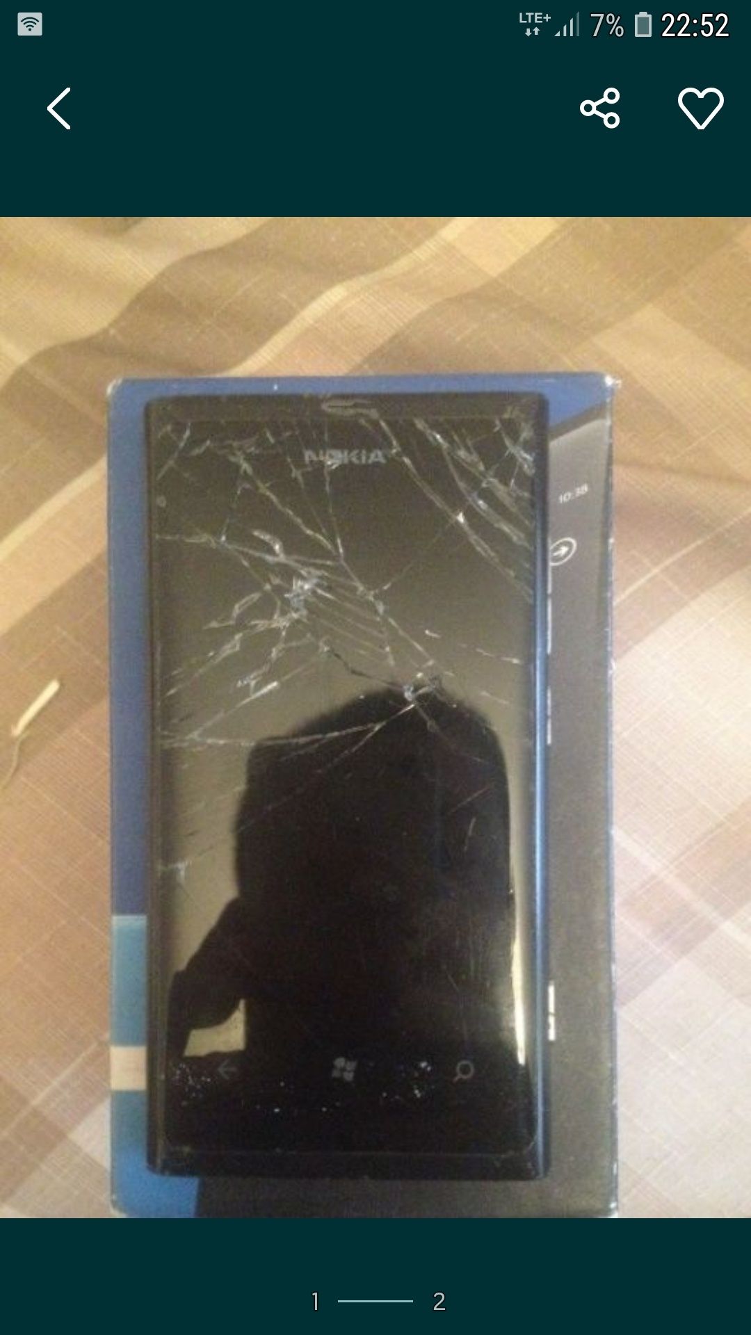 Nokia Lumia 800 Uszkodzona