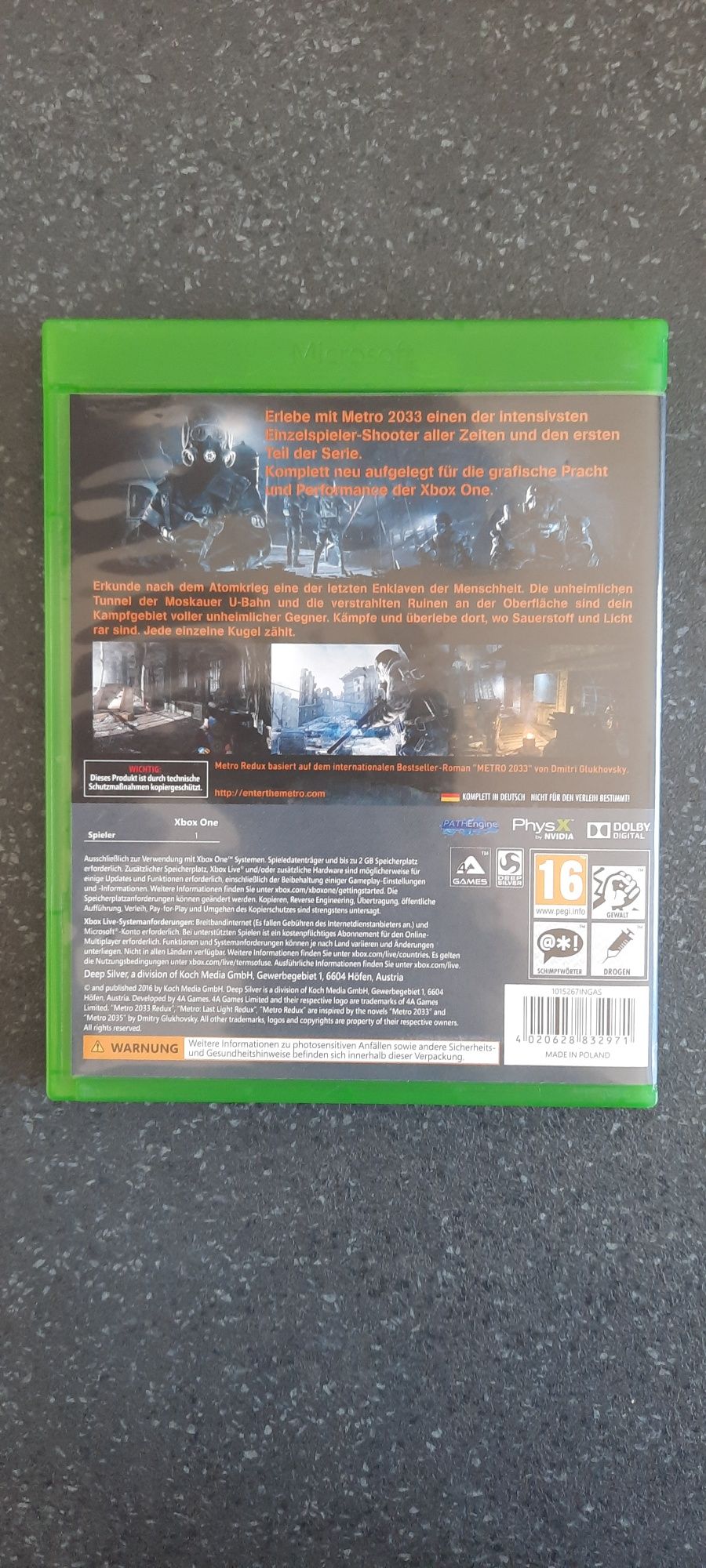 Metro 2033 Redux xbox one wersja PL