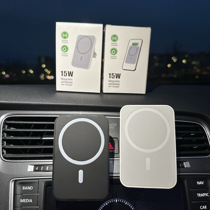 Магнітний Тримач в авто з безпровідною зарядкою MagSafe держатель
