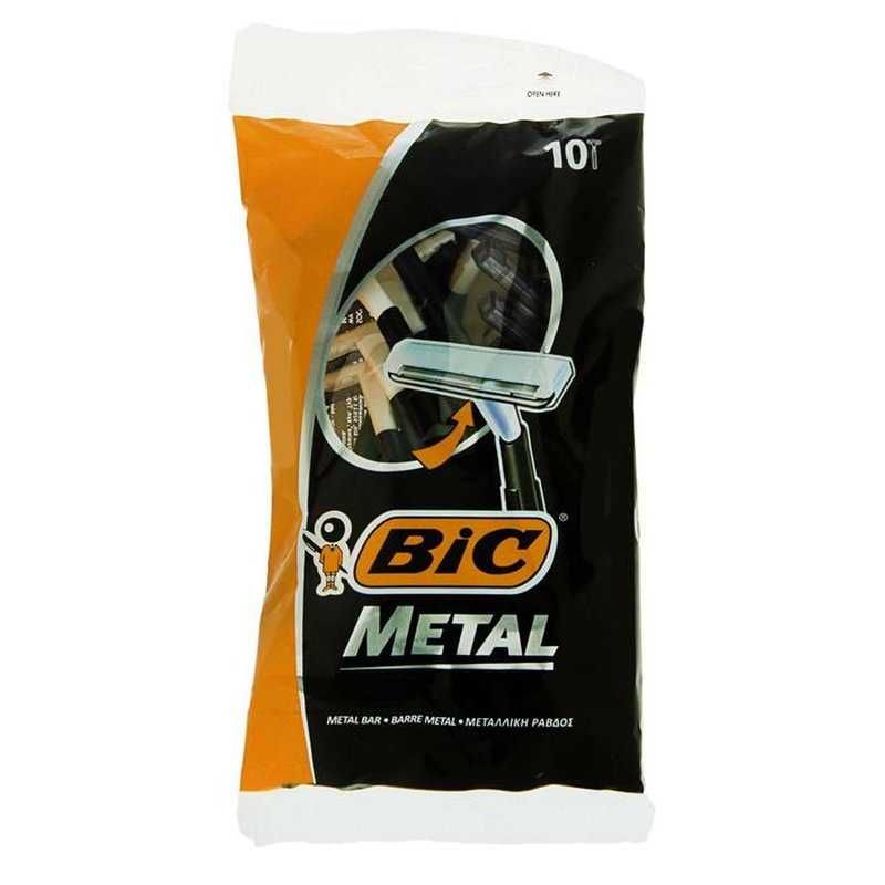 Бритва мужская одноразовая BIC Metal, 1 лезвие, 10 штук в упаковке