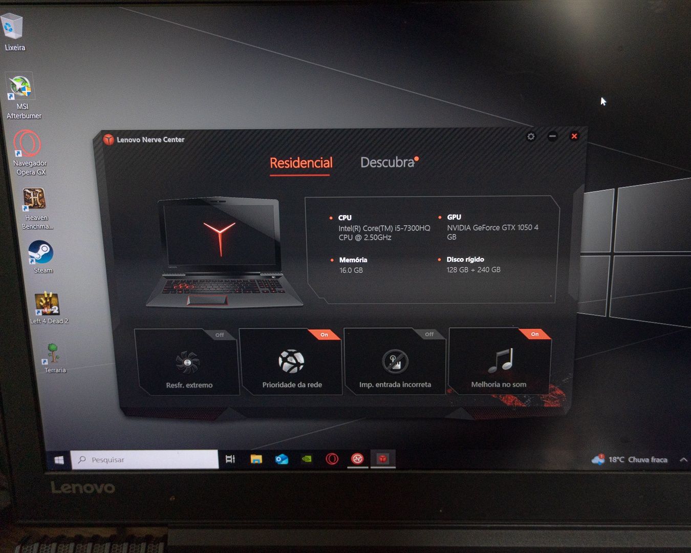 Notebook/Portatil Gaming Gtx1050 Ti 16gb de Ram