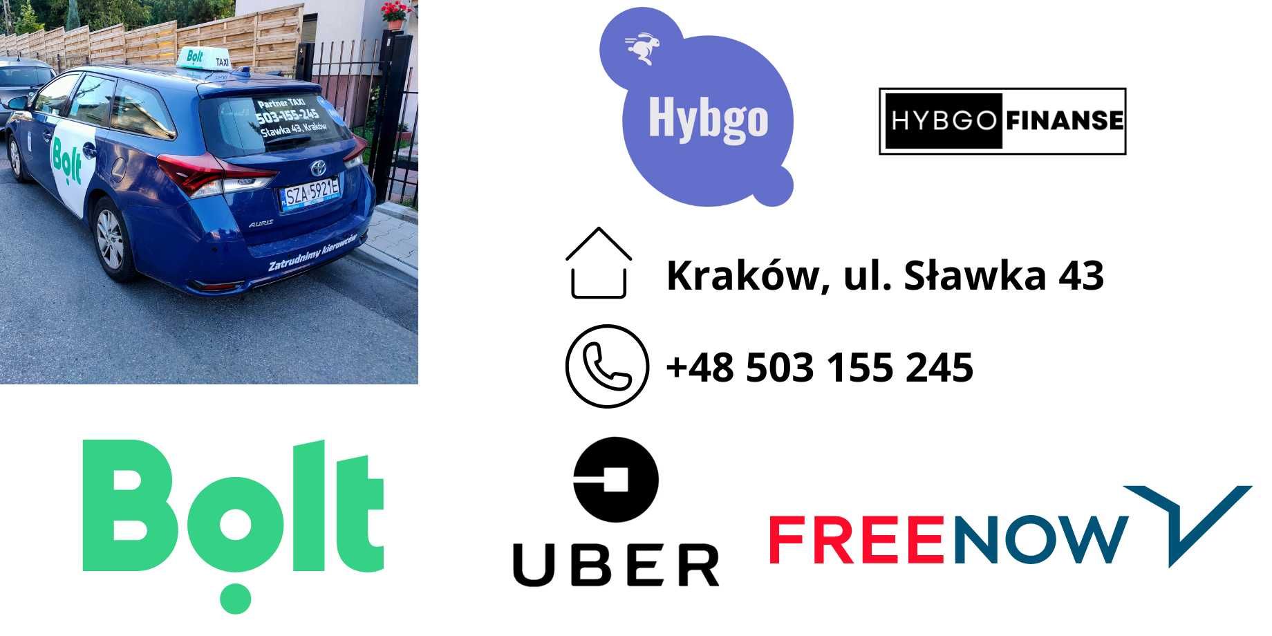 Wynajem aut UBER / BOLT /FN z licencją TAXI  Kraków- Dostępne od ręki