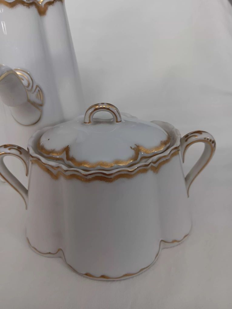 Cafeteira e Acucareiro da  antiga fábrica de Limoges Fank Haviland