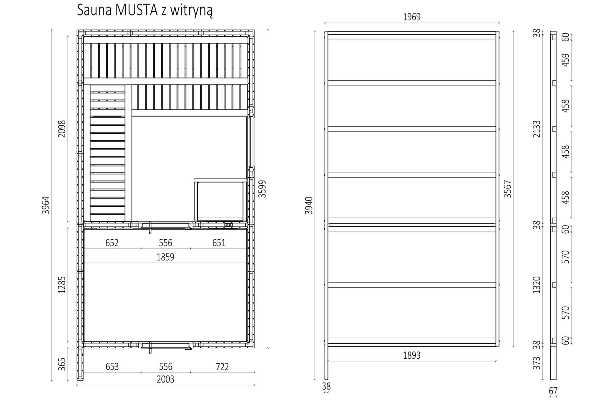 Sauna zewnętrzna fińska Musta Megiw 2x4 m LED 0zł+Prezent