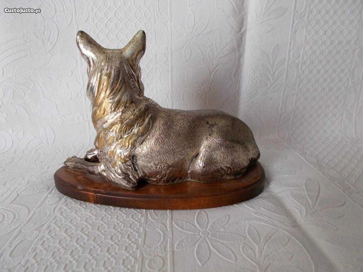Cão Pastor Alemão. Escultura Figura Metal . Itália