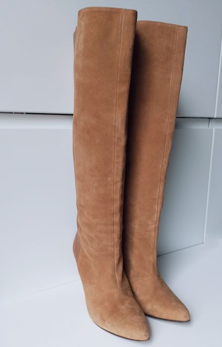 Gestuz brązowe kozaki skórzane zamszowe 40