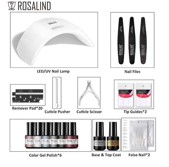 zestaw startowy do manicure hybrydowego rosalind