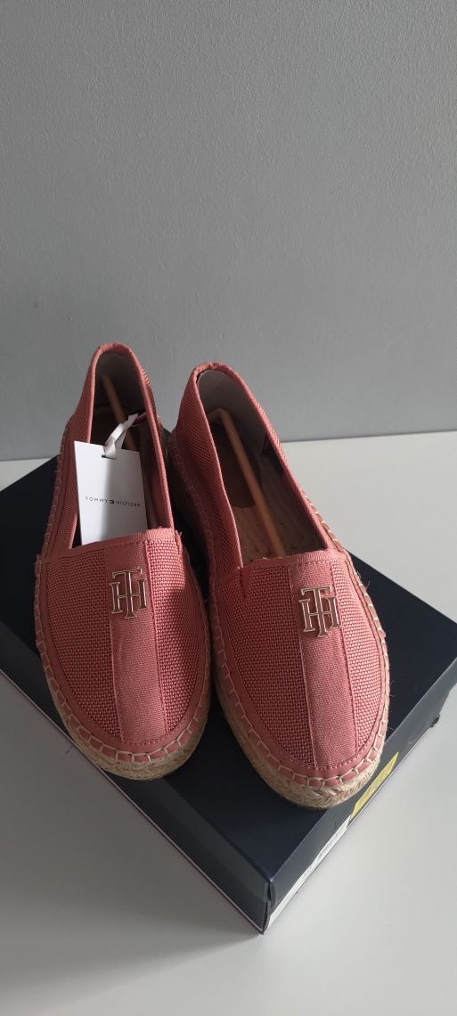 Espadryle Tommy Hilfiger koralowe 41 nowe