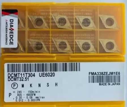 Токарные пластины MITSUBISHI DCMT11T304 UE6020 ромб TIN покрытие 10 шт