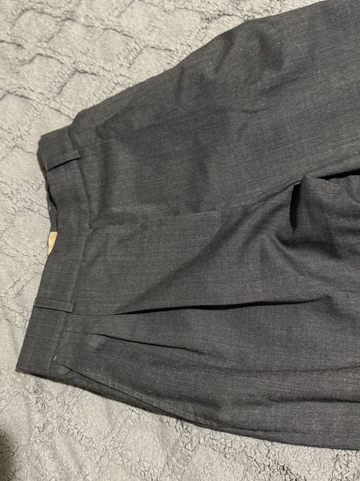 Сірі брюки палаццо з високим рівнем посадки, 98% вовна