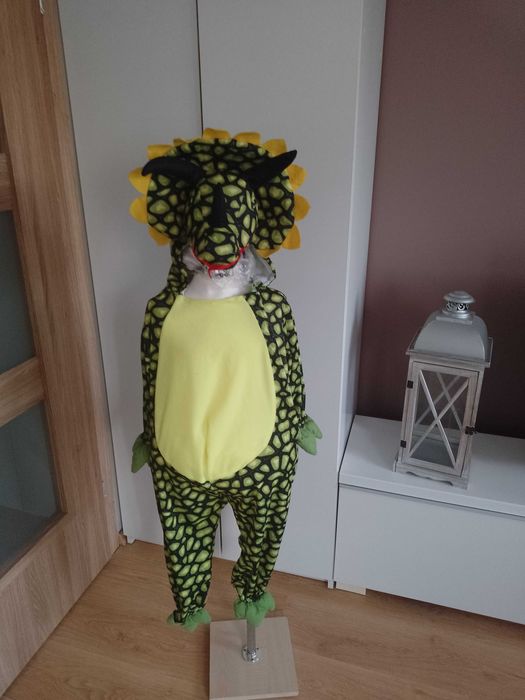 NOWY strój karnawałowy DINOZAURA SMOKA TRICERATOPSA bal 110/116 529