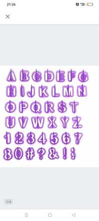 Zestaw do wykrawania lukru alfabet cyfry