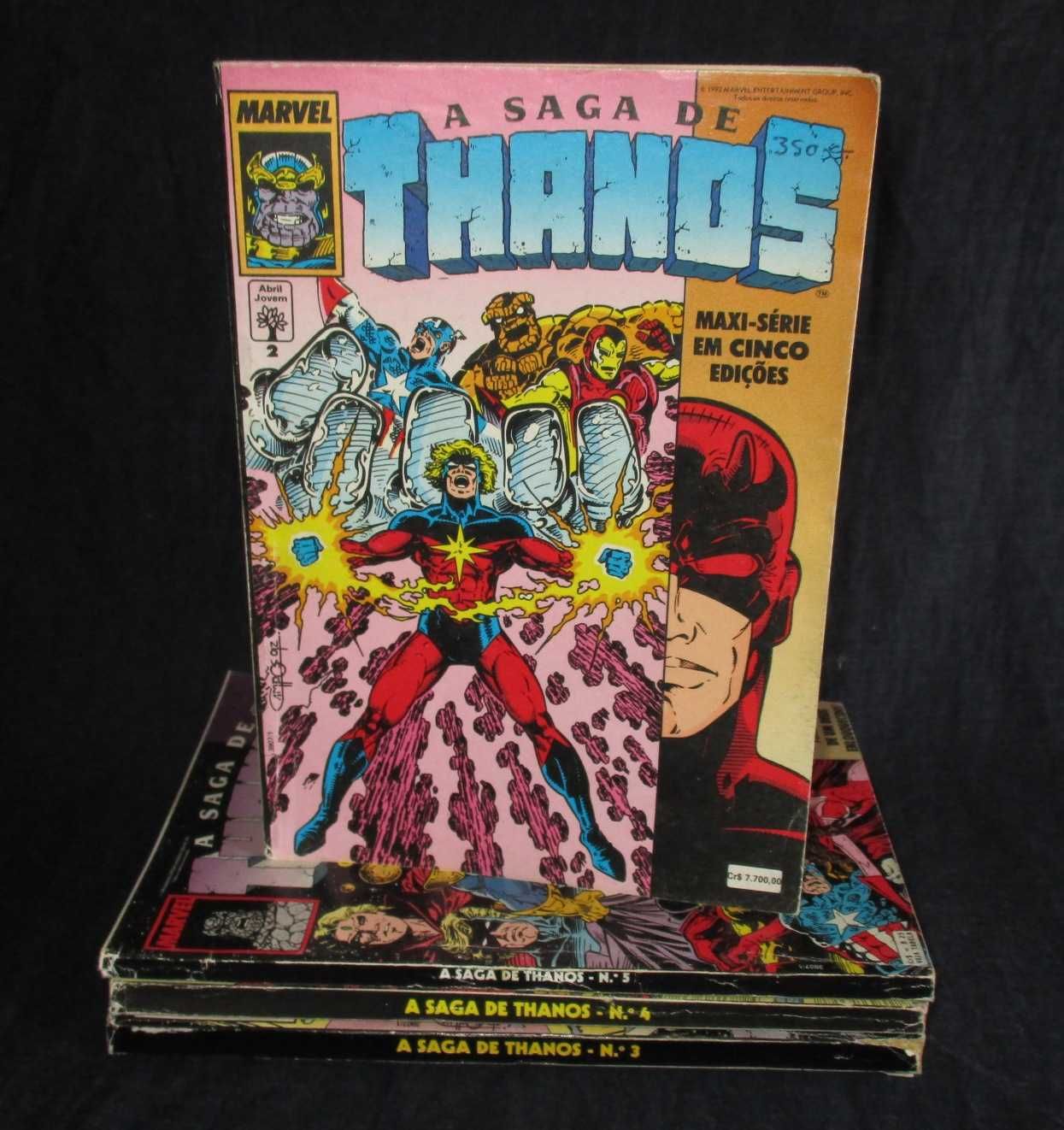 Livros BD A Saga de Thanos 2 e 3 Marvel Abril