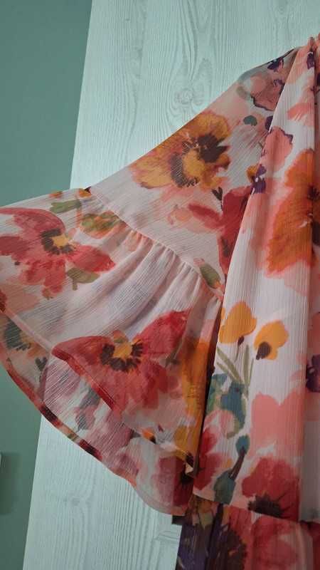 Sukienka kwiaty kwiatki H&M HM L 40 42 44 plus size oversize floral