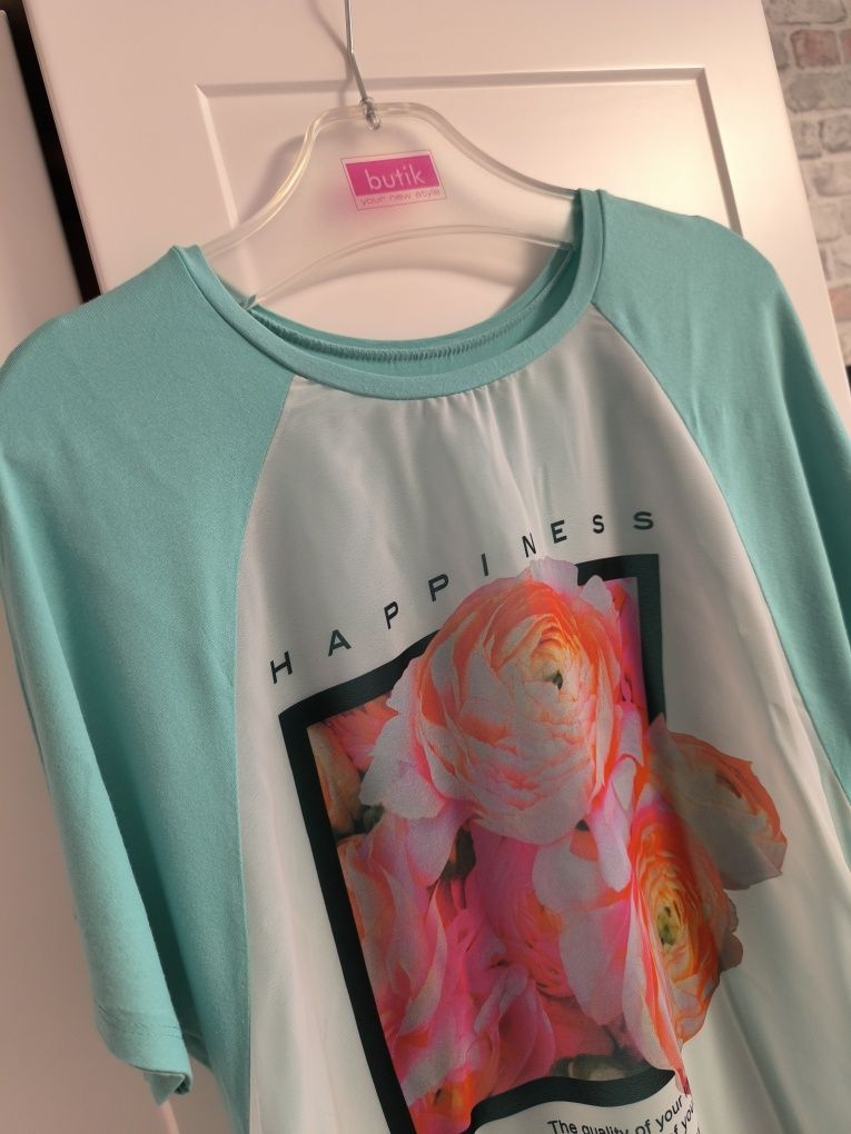 Bluzka t-shirt z krótkim rękawem, rozmiar L (40)
