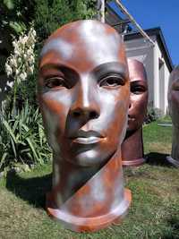 rzeżba betonowa ogrodowa twarz maska popiersie kobiety, donica