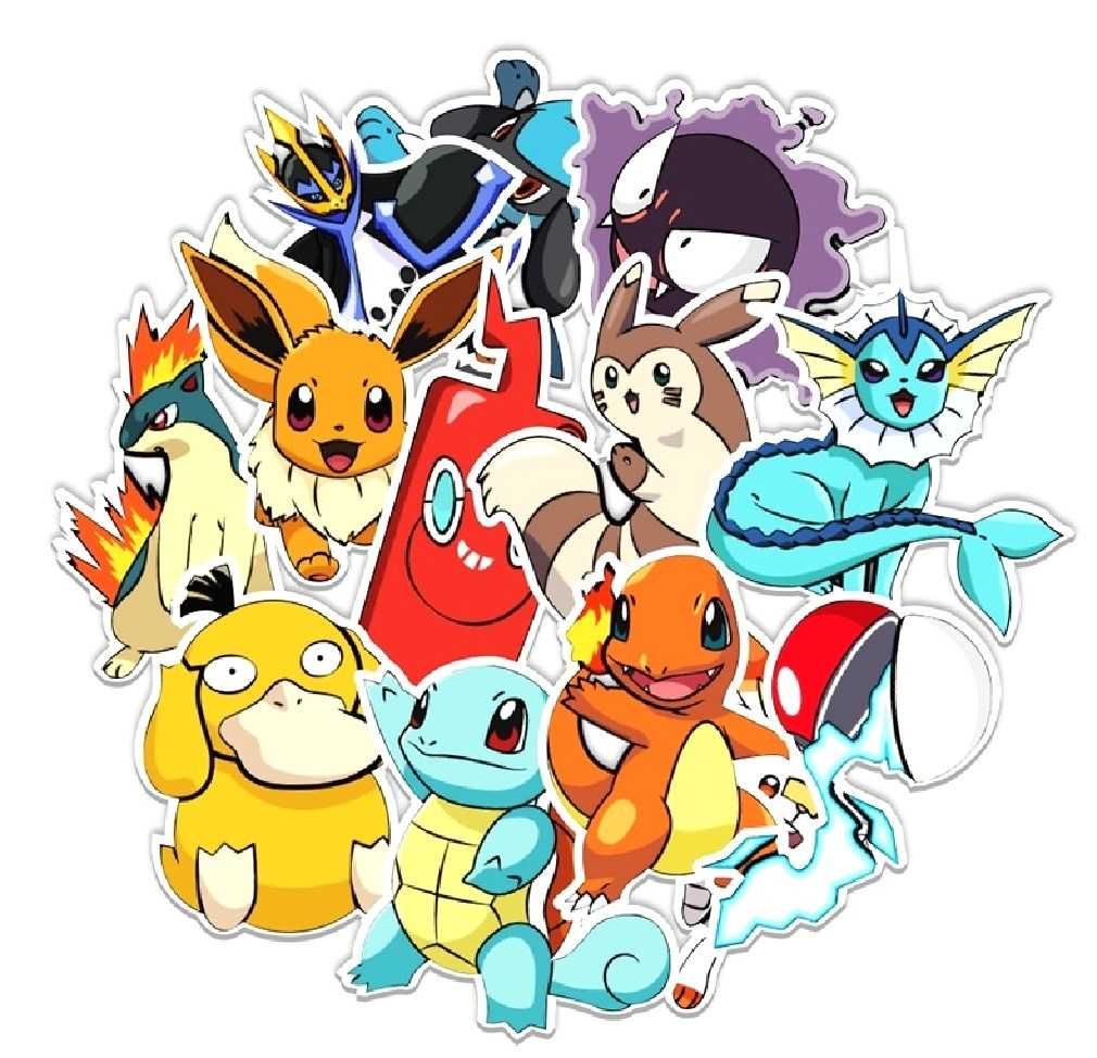 STICKER BOMB x50 mix Pokemon StickerBomb Pokemony Wlepy NAKLEJKI