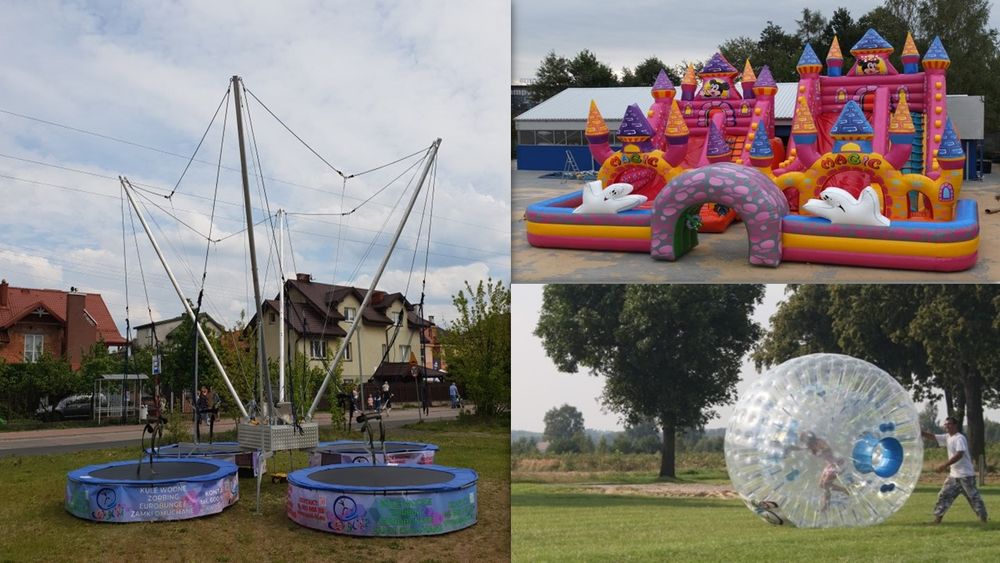 Dmuchane zamki  dmuchańce  eurobungee kule wodne zorbing