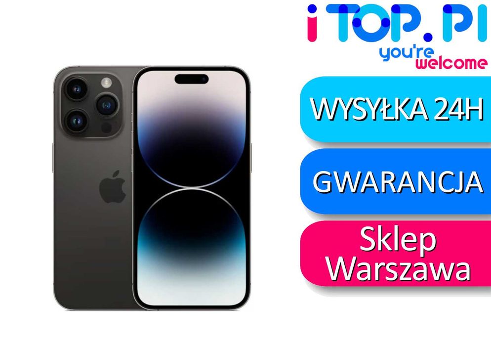 iPhone 14 Pro 128gb Czarny ESIM Gwarancja  Sklep iTop Muranów Lokal 32