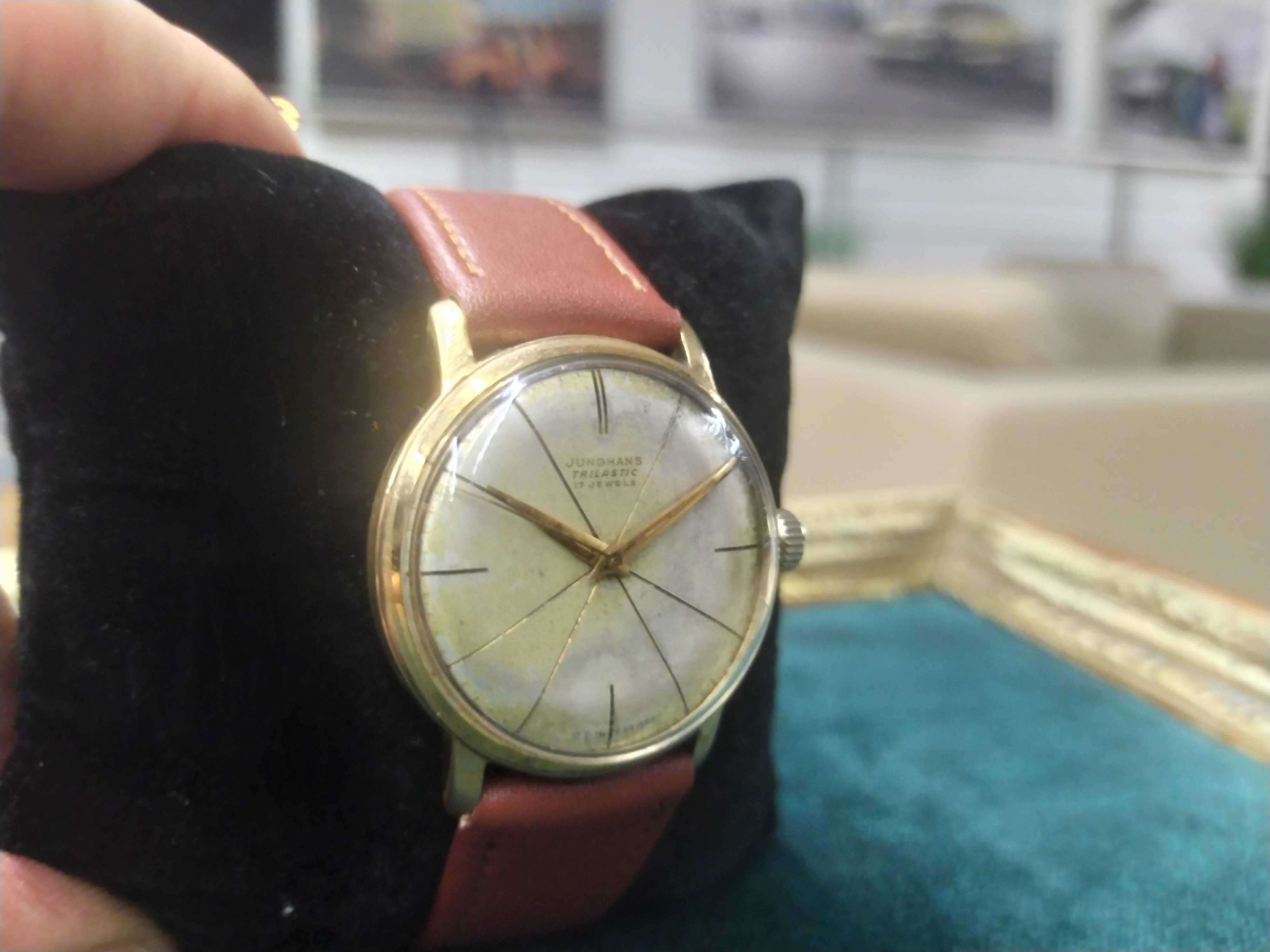 Zegarek Junghans Trilastic Mechaniczny 17 rubin Vintage Piękna Tarcza