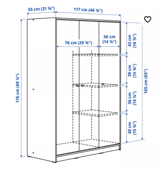 Szafa kleppstad Ikea