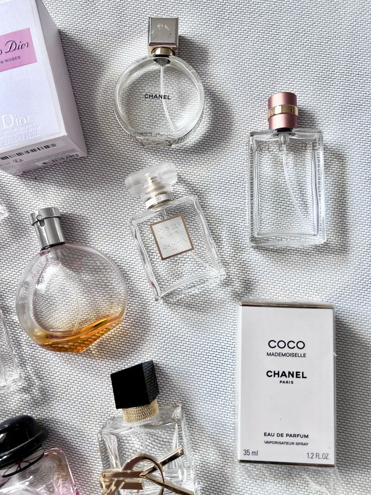 Flakony po perfumach Chanel - Dior - Hermes - YSL