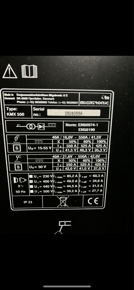 Spawarka Migatronic KMX 550  2 sztuki