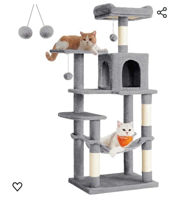 Drapak,wielopoziomowy domek dla kota.Wysoki 143cm