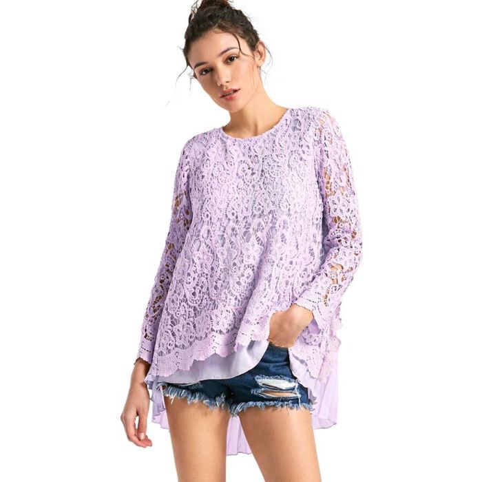 blusa renda e chiffon, para datas festivas