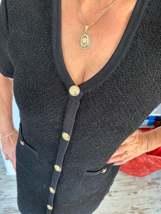 Massimo Dutti sukienka viscose dzianina dzianinowa bukla marynarski XL