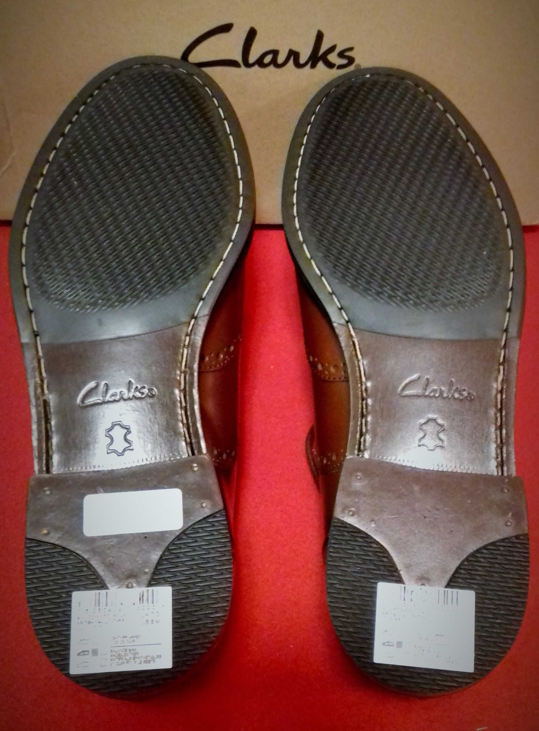 Nowe 41 Clarks Edward Walk British Tan Leather
