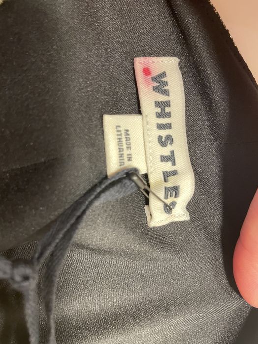 Whistles sukienka złota na jedno ramię obcisła