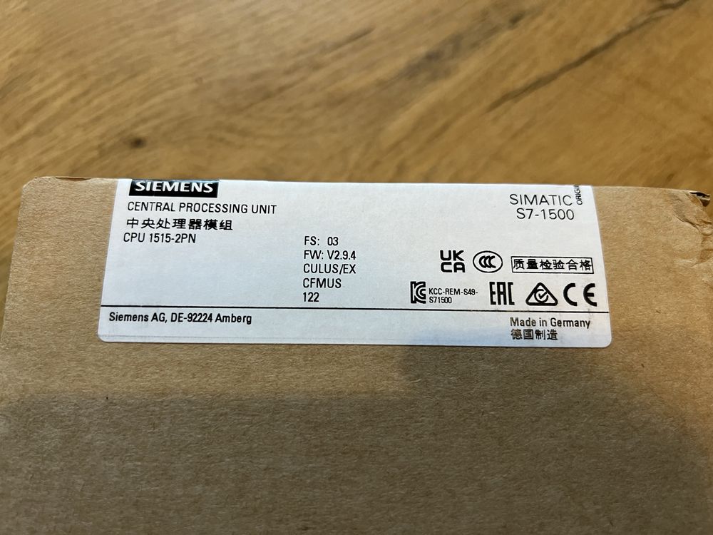SIEMENS S7-1500, CPU 1515-2 PN -  6ES7515-2AM02-0AB0