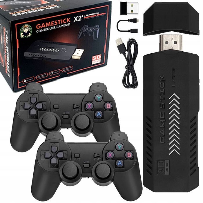 Konsola Retro Game 4K Stick X2 Hdmi 64 Gb Bezprzewodowa 2 Pady 35Tyś