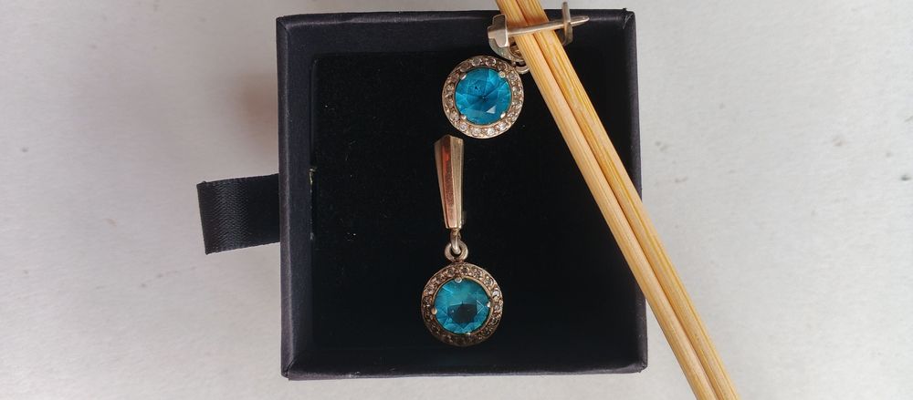 Комплект срібний (сережки та кільце 17 розміру), з золотими накладками