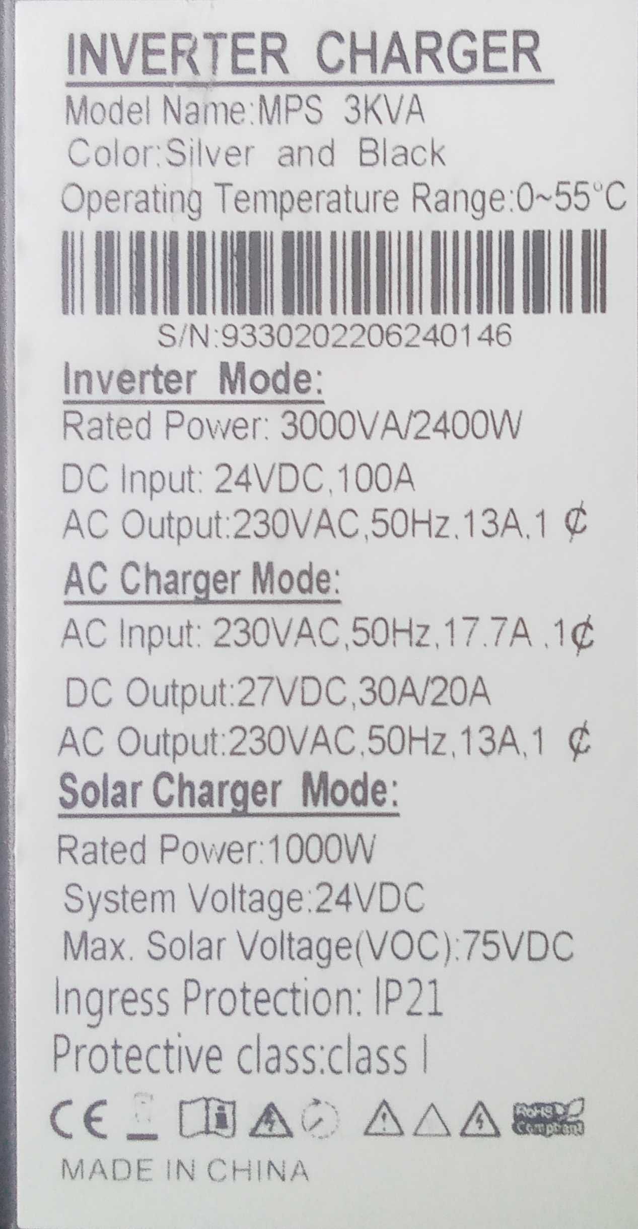 Inwerter hybrydowy Vevor 3 Kw, 24v, nowy. Sprzedam/zamienię