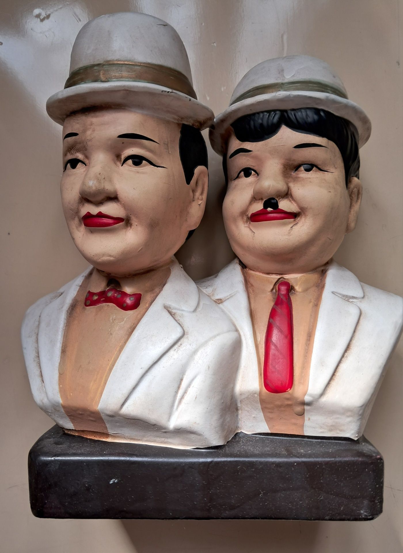 Busto Vintage em cerâmica de Bucha e Estica, Stan Laurel & Oliver Hard