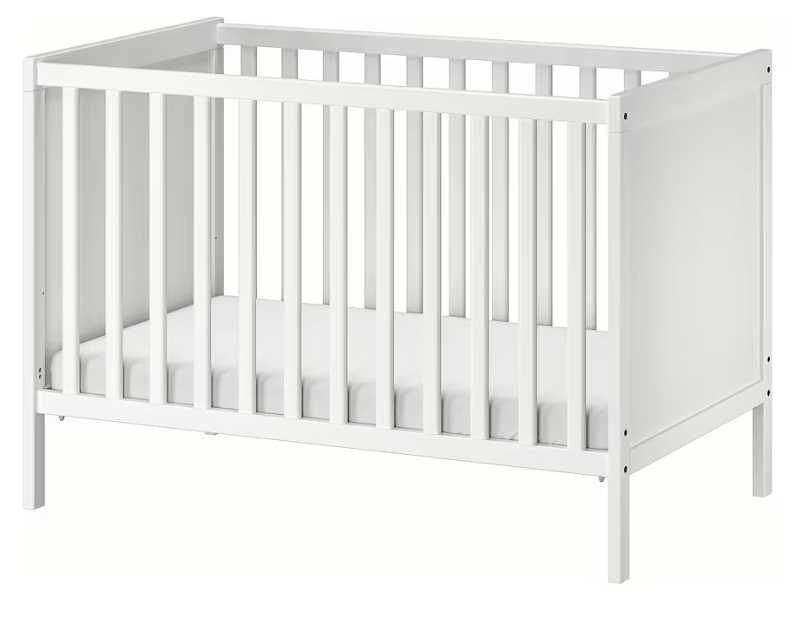 Berço IKEA "Sundvik" + colchão "JÄTTETRÖTT" + Barra NATTAPA -Como Novo