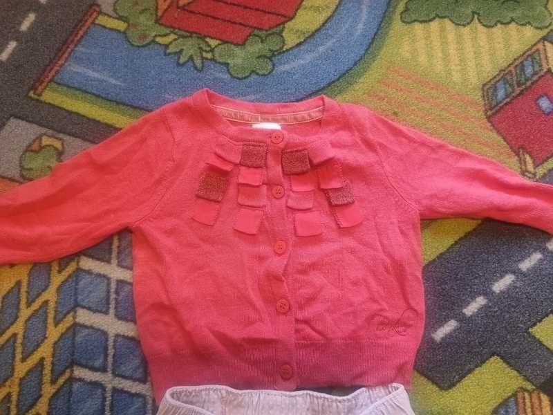 Zestaw sweter dziewczęcy, spodnie H&M r. 62/68
