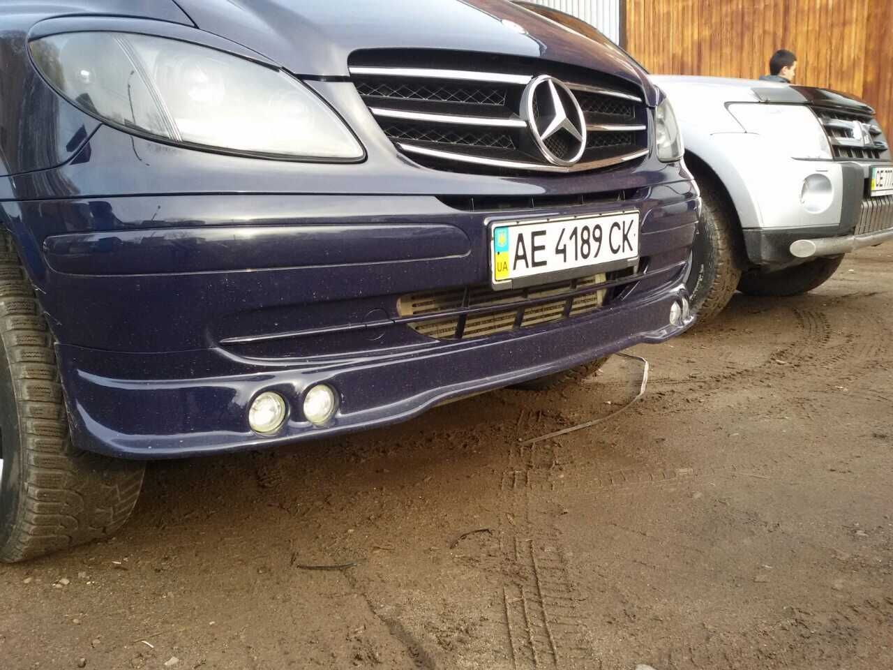 Накладка на бампер мерседес Вито 638 юбка передняя на Vito W639