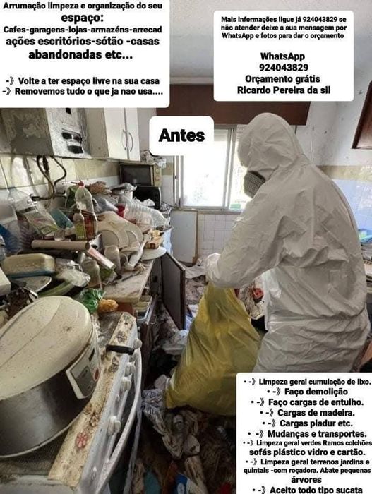 Faço limpeza geral cumulação de Lixo casas abandonadas garagens etc