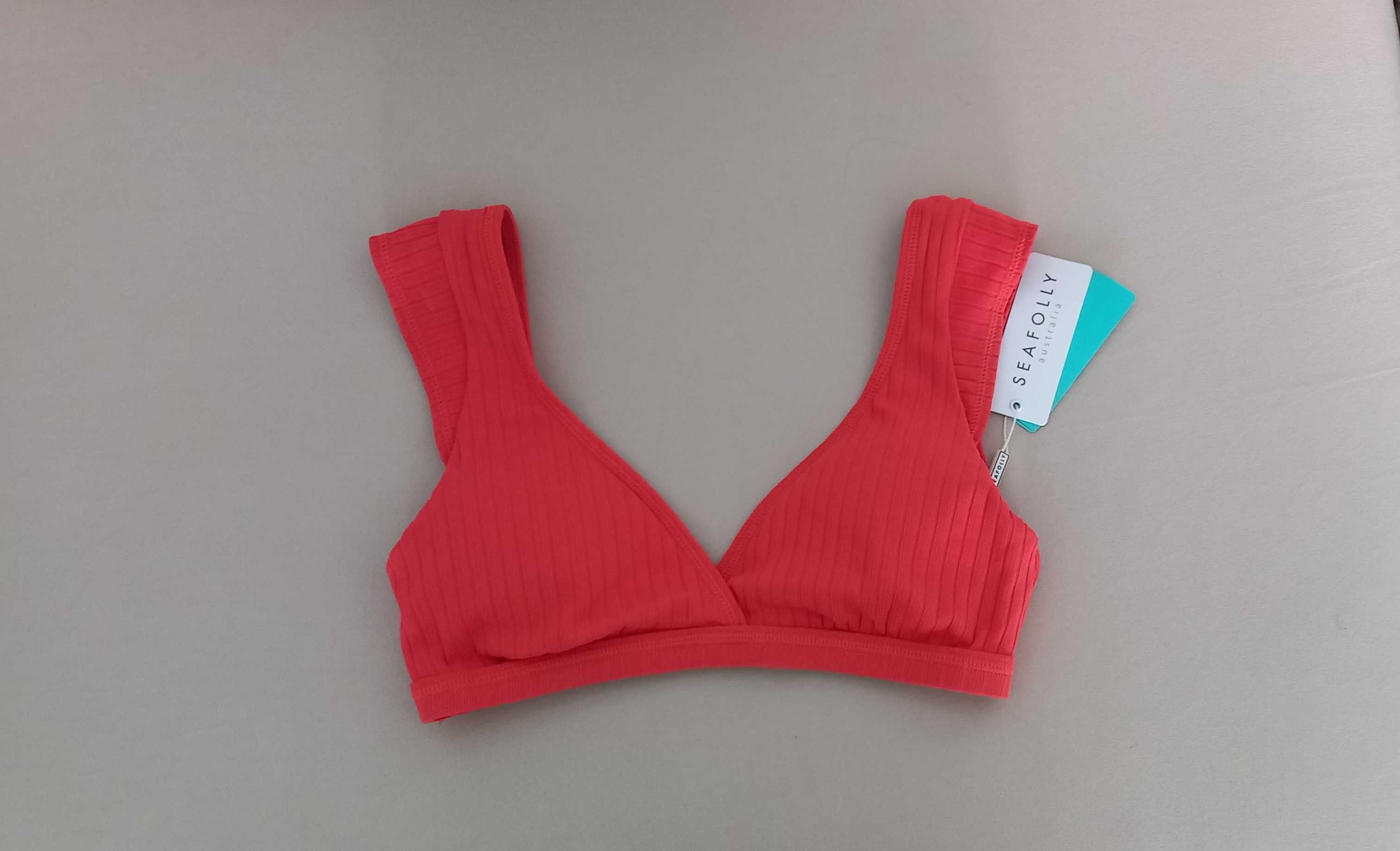 Top de biquini coral Seafolly novo com etiquetas T34