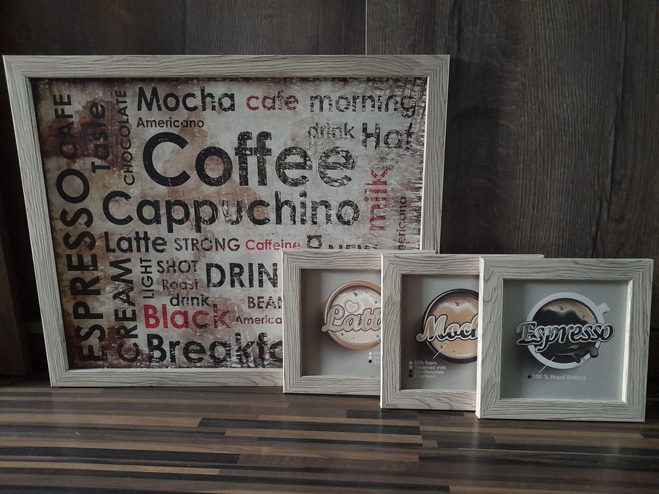 Zestaw 4 obrazów na ścianę w ramie