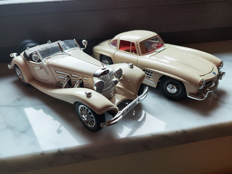 Mercedes 300sl i 500k 2 x burrago 1:18 muzeum Mercedes